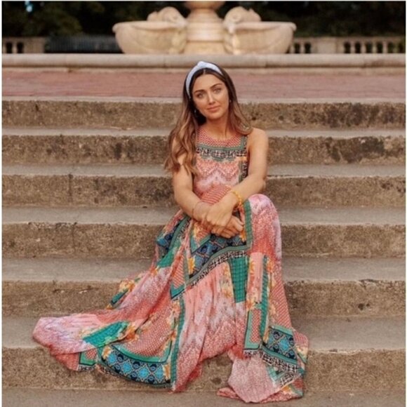 💕ANTHROPOLOGY BHANUNI By JYOTI💕 Alessandra Maxi Dress ~ Multi-Color Print 6 - Picture 4 of 16